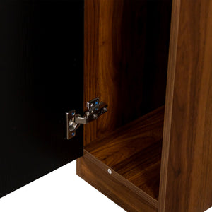 English Elm Modern Extendable Dining Table with Built-In Outlet, USB Ports & Storage, Space-Saving Console to 118" Walnut+black W331S00190