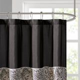 Madison Park Aubrey Traditional Jacquard Shower Curtain MP70-845 Black