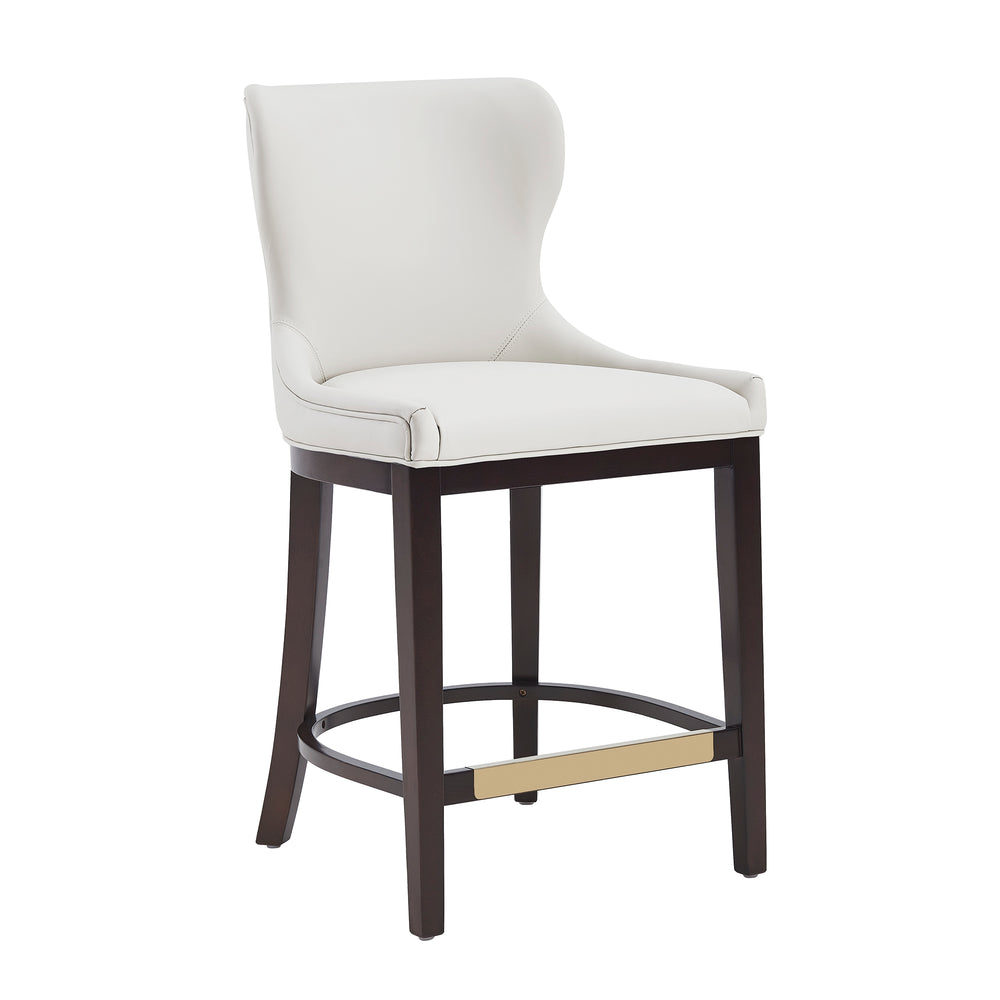 English Elm Blair White Upholstered Counter Stool - Elegant Beech Wood, Comfort & Style For Home Or Business B365P398068