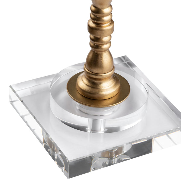 Crestview Collection Contemporary Buffet Lamp - 37" Elegant Gold Leaf Design With Crystal Base & Soft Linen Shade   Cvaer2000