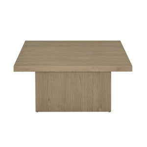 English Elm Square Engineered Wood Coffee Table with Pedestal Base for Modern Living Rooms B016P473408
