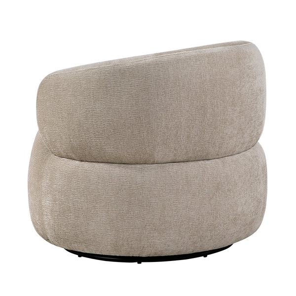 English Elm Modern Barrel Swivel Accent Chair Chenille Upholstery Plush Foam Seat Living Room Light Brown B011P474250