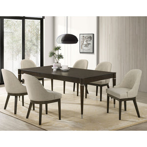 English Elm Blakely Beige Upholstered Dining Chairs Set of 2 — Retro-Molded Backs, Padded Seats, Ash Finish Frames B062P375522