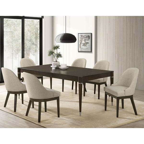 English Elm Blakely Beige Upholstered Dining Chairs Set of 2 — Retro-Molded Backs, Padded Seats, Ash Finish Frames B062P375522