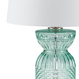 510 Design Luxuria Casual Textured Glass and Acrylic Base Table Lamp FB153-1178 Blue