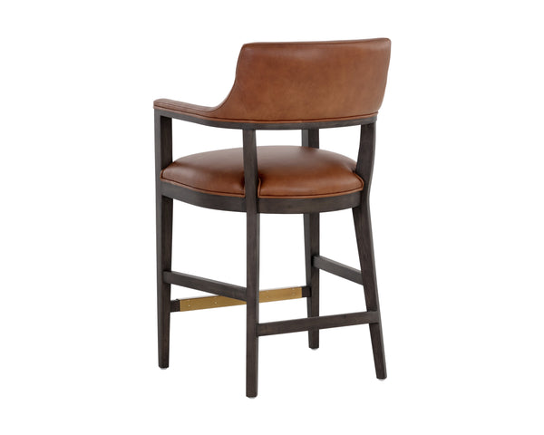 Sunpan Brylea Counter Stool - Luxurious Buffalo Leather Design with Solid Wood Frame for Ultimate Comfort Brown, Shalimar Tobacco Leather
