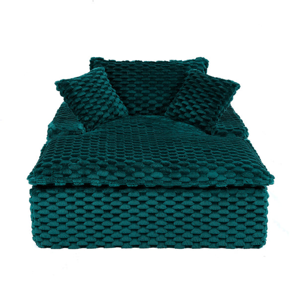 English Elm 51 Compact Comfort Sofa with Turtle Fleece, 51" Cozy Single Seat with Two Pillows, Modern Minimalist Design W3371P353193