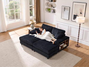 English Elm Convertible Corduroy Sleeper Sofa Chair - Oversized Modern Lounge, Plush Comfort For Guests & Home W1793S00034