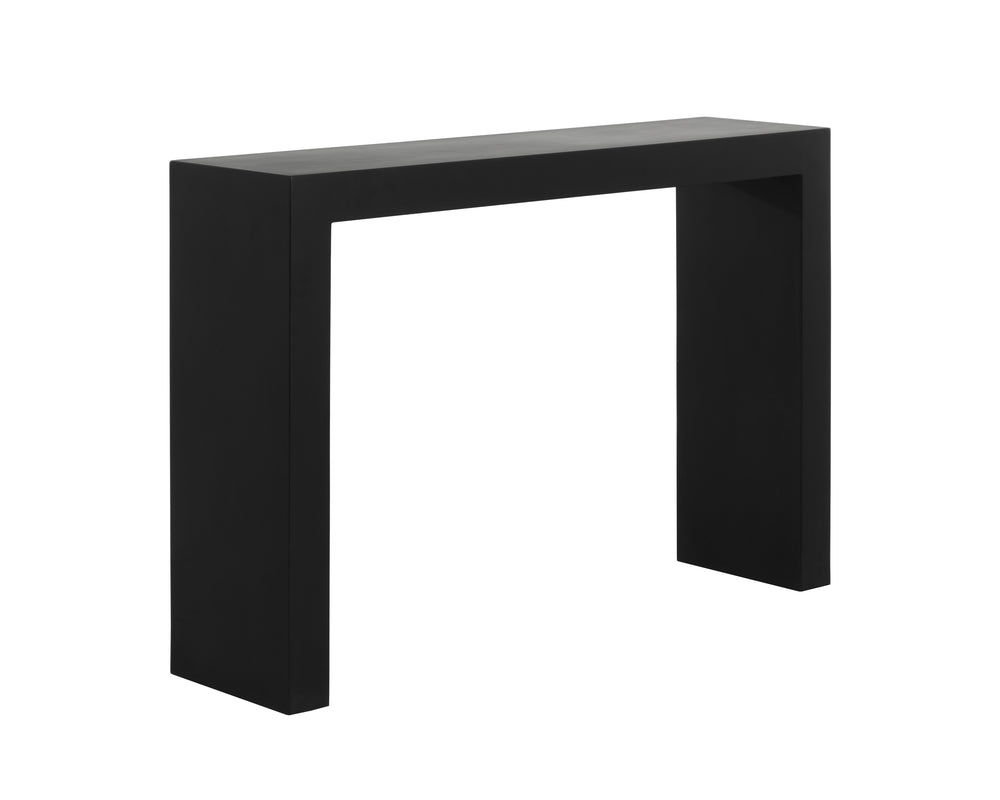 Sunpan Axle Console Table - Modern Concrete Design Perfect For Small Spaces With Chic Clean Lines Black Concrete 111918