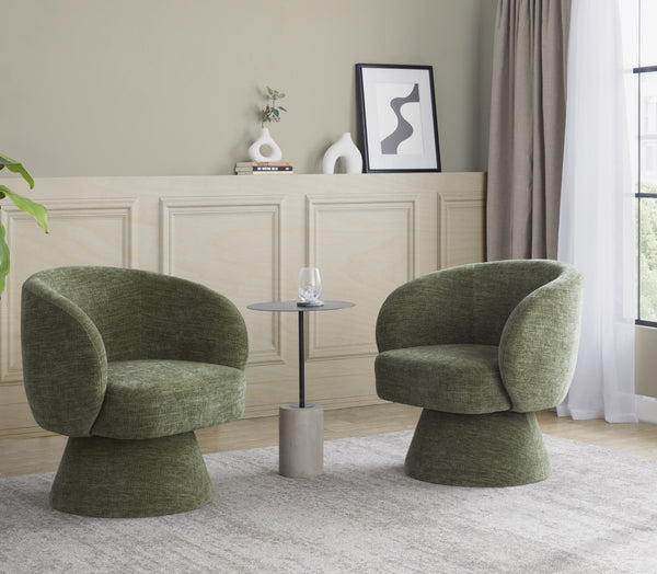 English Elm Swivel Accent Chair Silver Velvet Seat Gold X Pedestal Base Glam Living Room Green B202P471331