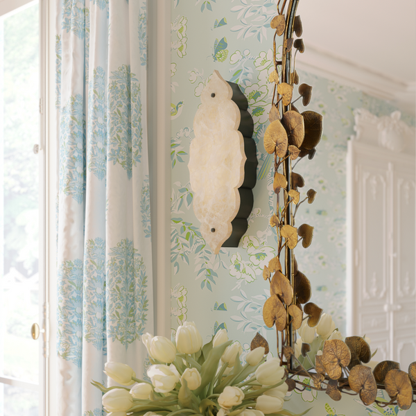 Andalusia Wall Sconce: Moroccan-Inspired Elegance with Wrought Iron and Quartz for Stunning Glow