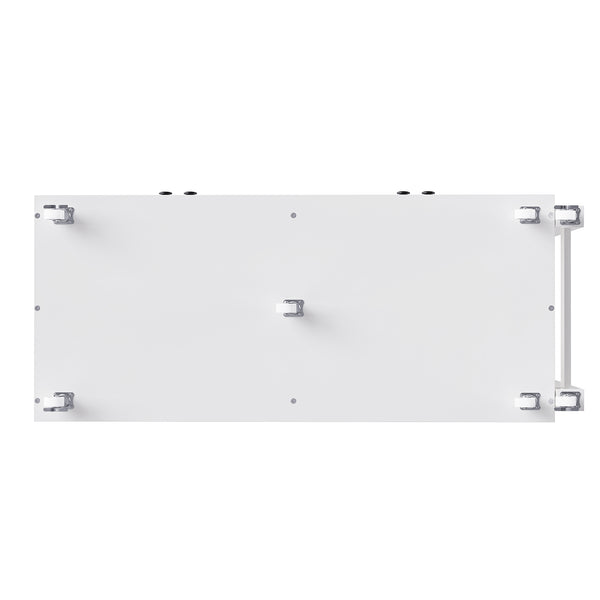 English Elm K&K 74.5" Kitchen Island with 27" Extendable Dining Table, 4-Door Storage, 2 Drawers, Rolling Cart Off White N707S000009W