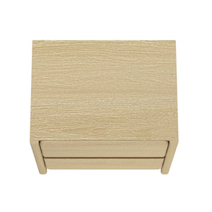 English Elm Linda 24" Nightstand with 2 Smooth-Glide Drawers, Minimalist Low-Profile Design & Warm Wood-Grain Texture Oak B365P398179