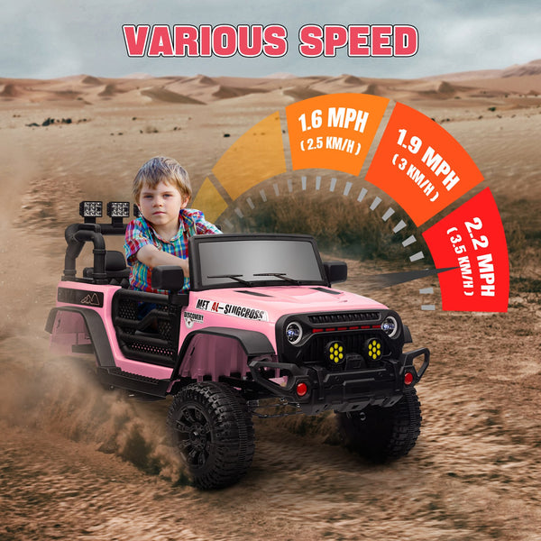 English Elm Aosom Kids Pedal Go Kart Outdoor Ride on Toy with Adjustable Seat and Handbrake Pink W2225P249866