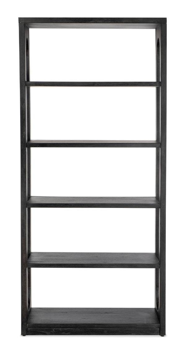 Hooker Furniture Commerce Mindi Etagere With Black Wood Grain, Rounded Organic Silhouette, 4 Shelves For Stylish Display 5899-10443-89