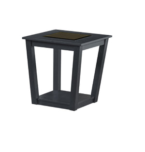 English Elm 3-piece Contemporary 3-Piece Table Set with Glass Insets, Black MDF & Wood Base, Open Shelf Storage B011P405645