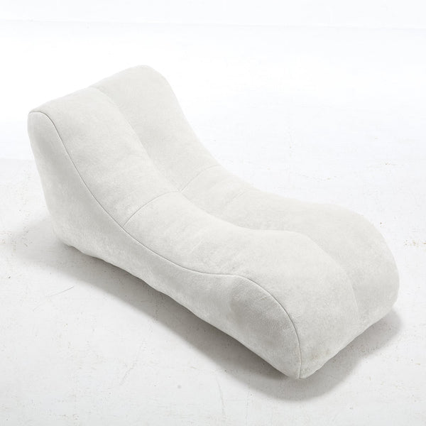 English Elm Creative Bean Bag Sofa Chair with Plush Superfiber Cover and Soft Foam Filling for Luxe Comfort White W1996P266258