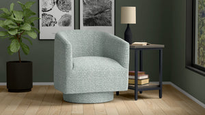 English Elm Wallace & Bay - Blue Swivel Accent Chair - Modern Baikal Blue Upholstered Comfort For Living Rooms & Home Offices B361P384441-GIGA