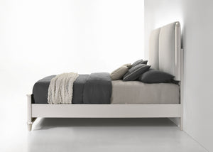 English Elm Laveda Queen Upholstered Bed Boucle Fabric Led Frame Padded Headboard Modern B2756S00017