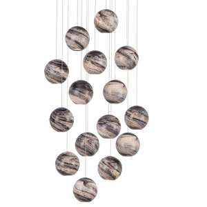 Palatino 15-Light Round Multi-Drop Pendant - Stunning Glass Shades Create a Celestial Ambiance