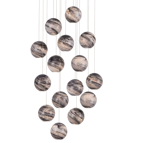 Palatino 15-Light Round Multi-Drop Pendant - Stunning Glass Shades Create a Celestial Ambiance