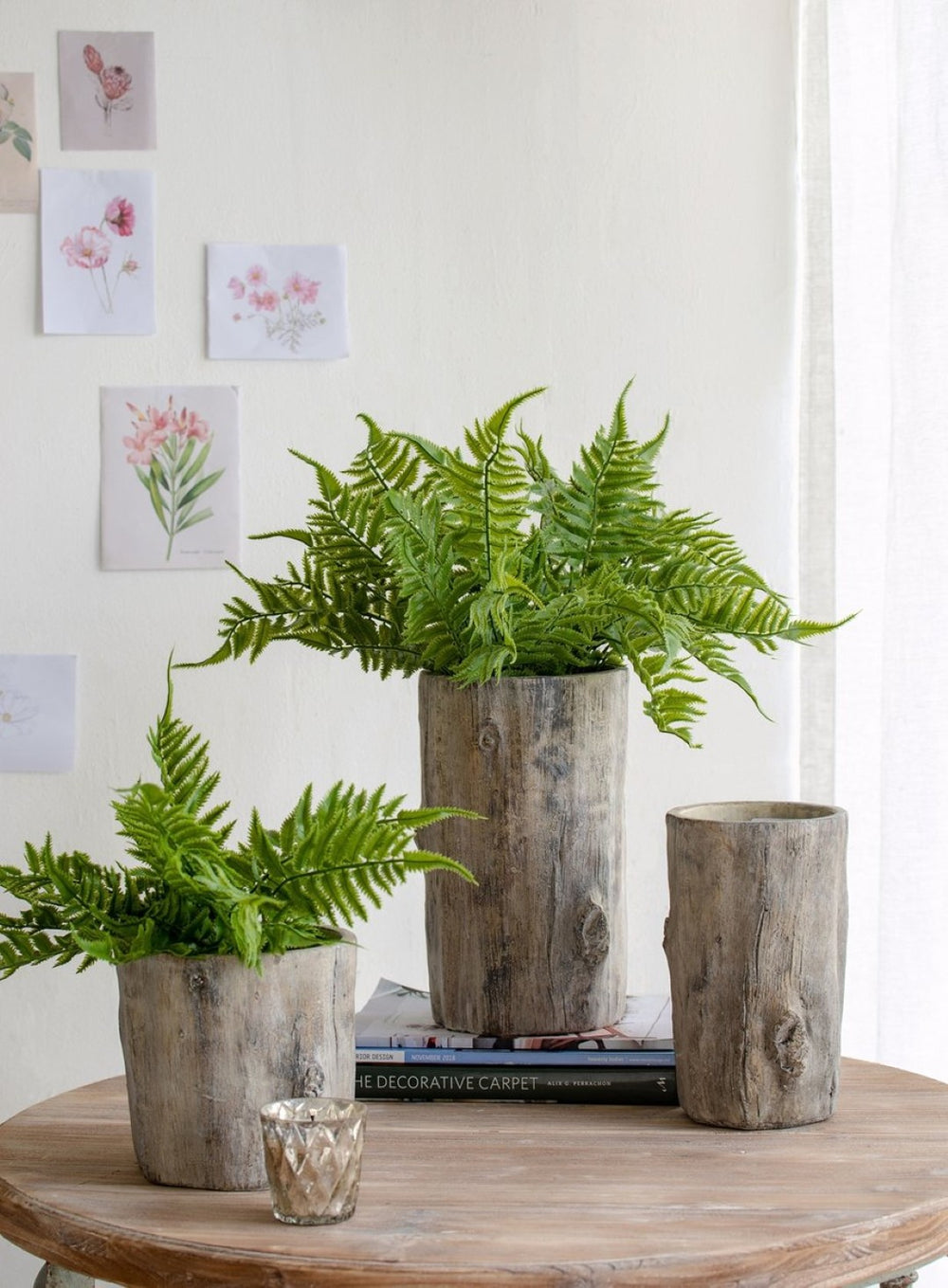 English Elm Set Of 2 Rustic Fillmore Planters - 6.5" Round Cement Pots For Indoor/Outdoor Decor & Storage W2078P323698-GIGA