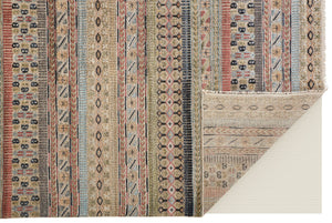 Feizy Rugs Payton Hand Knotted Wool And Viscose Rug With Geometric Tribal Patterns For Stylish Interiors Tan,Orange,Blue Viscose,Wool 9806498fpnkmlth50