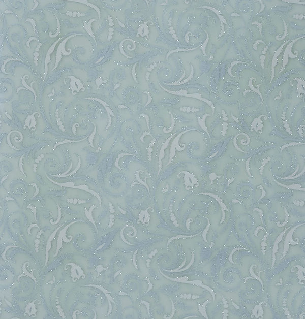 English Elm Ansaldo Pearl White Console Cabinet with Silver Shimmer, French Provincial Glass Doors & Turned Legs B2726P285786