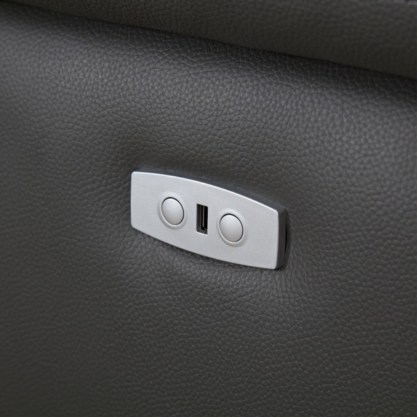 English Elm Wall-Hugger Reclining Sofa - Modern Electric Leather L-Shaped Couch With Usb, Headrest & Footrest W2582S00176-GIGA