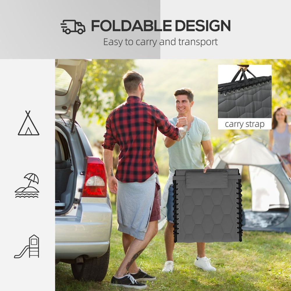 English Elm Outsunny Folding Chaise Lounge Set - 5-Level Recline, Padded Comfort, Side Pocket, Portable & Durable W2225P200626-GIGA