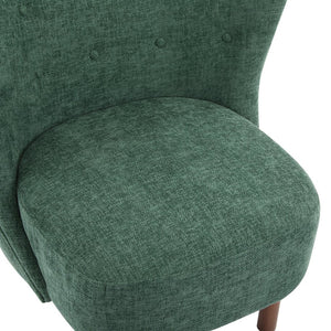 English Elm Christopher Knight Home® - Bella Plush Upholstered Armless Accent Chair with Curved Boucle Design, Birch Wood Legs, Cozy Support Green 31 L x 27 W x 19 H N776P246078G