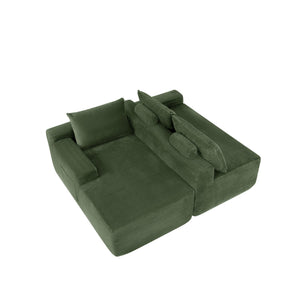 English Elm New2 Corduroy L-shaped Sectional Sofa Deep Seat Cloud Comfort Modular Living Room Couch W3975P499249