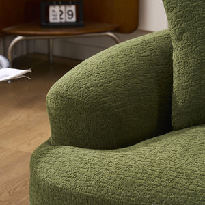 English Elm LY-025S Curved Loveseat Sofa Compact 65" chenille upholstery, 30D foam with spring core, 300lb capacity, 3 pillows, apartment-friendly Antique Green,Green W2231P292604