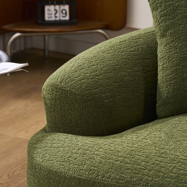 English Elm LY-025S Curved Loveseat Sofa Compact 65" chenille upholstery, 30D foam with spring core, 300lb capacity, 3 pillows, apartment-friendly Antique Green,Green W2231P292604