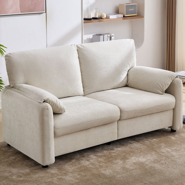 English Elm 800lbs Chenille Loveseat Sofa with Down Fill Cloud Comfort for Living Room or Bedroom W1521P499766