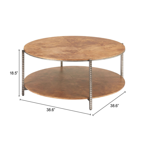 Zuo Modern Adna Coffee Table In Brown - Elegant Burl Veneer Top With Hammered Steel Base For Modern Spaces Brown Mdf,Steel 110752-zuo-modern