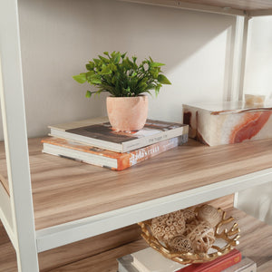 English Elm Bookcase With Doors - Versatile Brown-Finish Storage Solution For Modern Living Spaces & Offices B356P367797