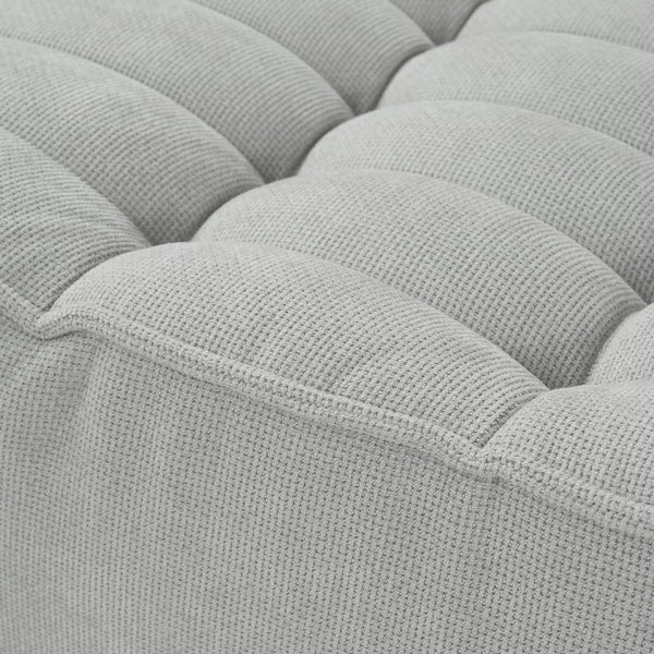 English Elm Caterpillar Classic Armless 2-Seater Floor Sofa - Cozy Waffle-Tufted Light Grey Loveseat For All Spaces B341P321113