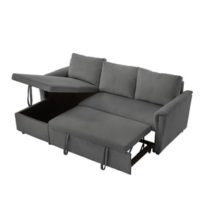 English Elm Loveseat Sectional Sleeper Sofa with Corduroy Tufted Upholstery Storage Chaise Reclining W2186S00012