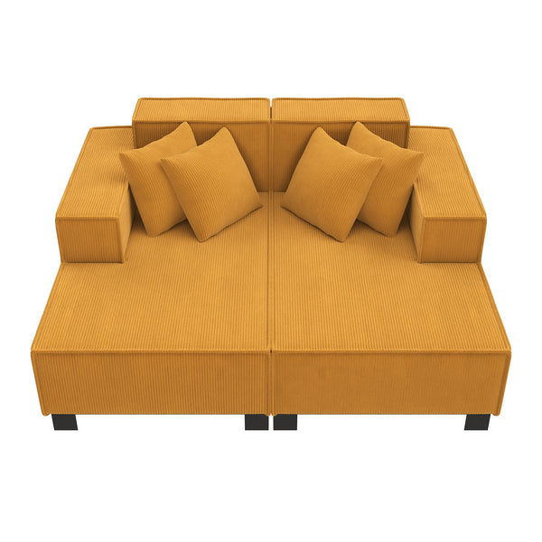 English Elm Swivel Barrel Accent Chair Chenille Tufted Round Club Seat for Living Room Lounge Orange N719S002221G