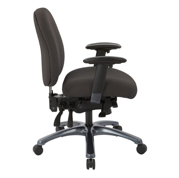 OSP Home Furnishings Multi-function Ergonomic Office Chair with Lumbar Support and Titanium Base Mid 8512-295