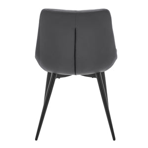 English Elm Loralie Diamond Stitch Faux Leather Dining Chairs with Ergonomic Support Set of 2 B2736P464861
