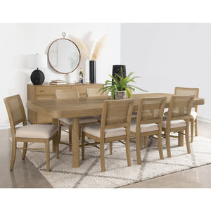 English Elm Benson Sand Wash Cane Dining Side Chairs Set of 2 — Handwoven Cane Backs, Beige Linen Seats, Cream Finish B062P374114