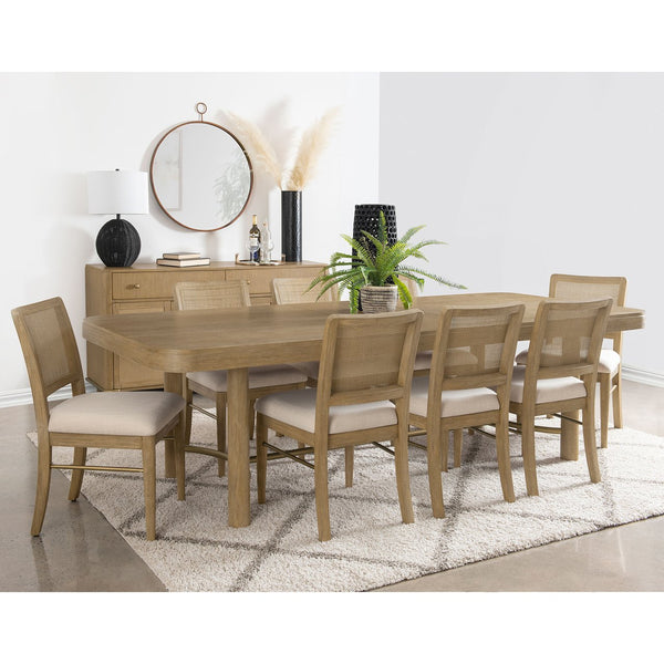 English Elm Benson Sand Wash Cane Dining Side Chairs Set of 2 — Handwoven Cane Backs, Beige Linen Seats, Cream Finish B062P374114