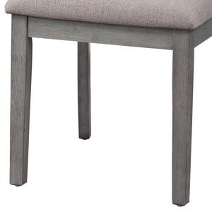 English Elm Vertical Slat Curved Back Dining Chairs Solid Wood Frame Upholstered Seat Set of 2 B056P416793