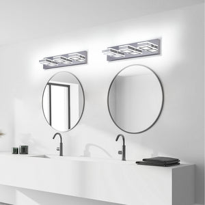 English Elm Modern Dimmable 3-Light LED Vanity Light Chrome Iron Acrylic Over Mirror Bath Wall Sconce LED W2312P374878