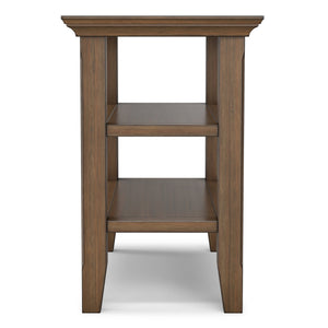 English Elm Acadian Pine Open Shelf Side Table Rustic Aged Finish for Bedroom or Living Room B136P420285