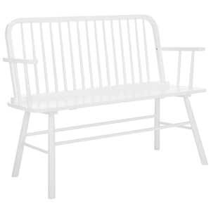 Safavieh Lucilia Spindle Bench XII23 White Rubber Wood BCH8501B