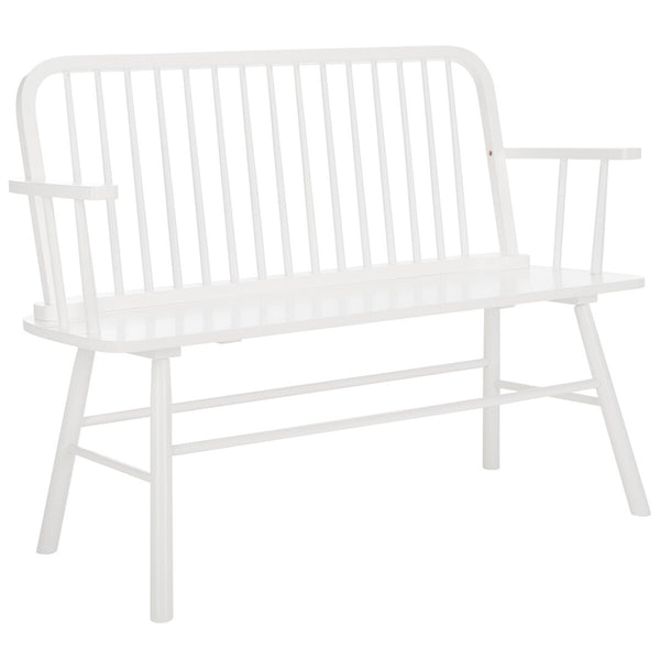Safavieh Lucilia Spindle Bench XII23 White Rubber Wood BCH8501B