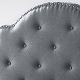 Christopher Knight Home® - Noble House - Cordeaux Contemporary Button-Tufted Upholstered Queen Bed Frame With Nailhead Accents